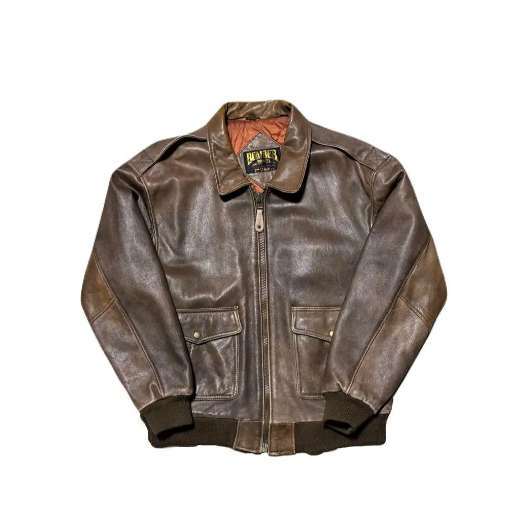 Thumbnail of Bomber Brown Leather Jacket, Size L
