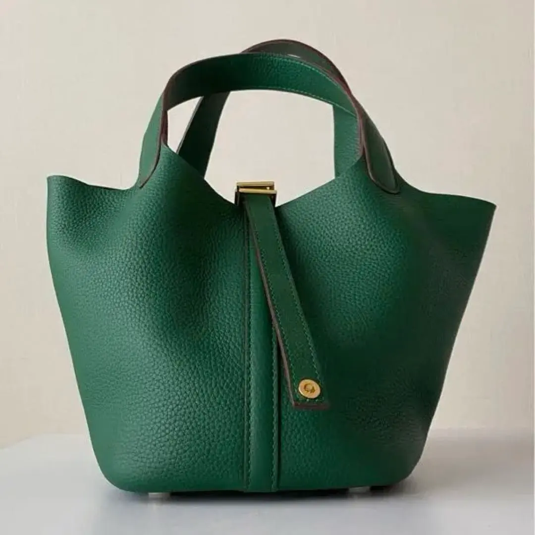 Thumbnail of Genuine Leather Tote Bag, Moss Green
