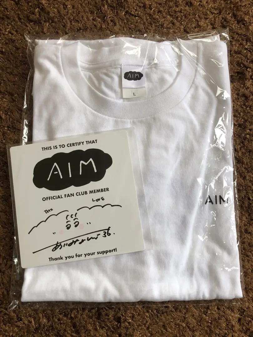 AIM限定デザインTシャツ 【L】 ＆ 直筆サイン入りミニ色紙 あい