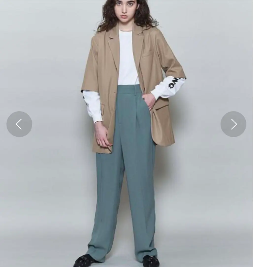 6(ROKU) GEORGETTE TUCK PANTS / 喬其紗打褶長褲 的縮圖