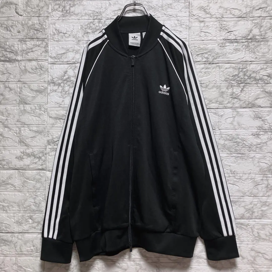 Thumbnail of Rare Size Adidas Trefoil Logo Embroidered Track Jacket 4XL Black x White