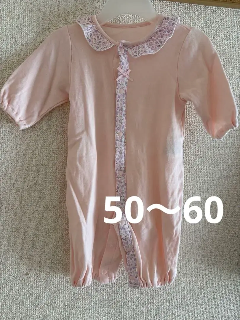 Thumbnail of Akachan Honpo 2-way All-in-One Coverall, Pink Floral Pattern