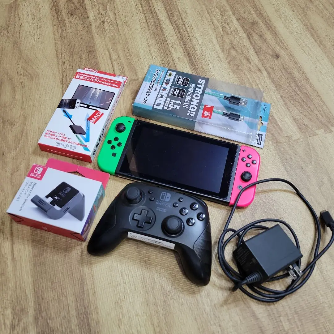 Switchスイッチ箱付き一式グレーSDカード64GB 外部