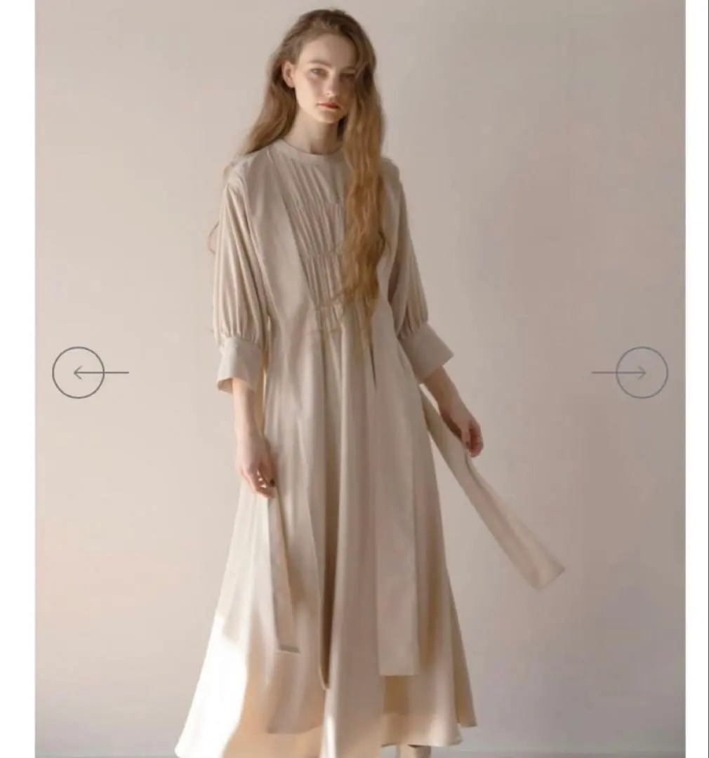 Thumbnail of MIELI INVARIANT Pleated Balloon Sleeve Dress