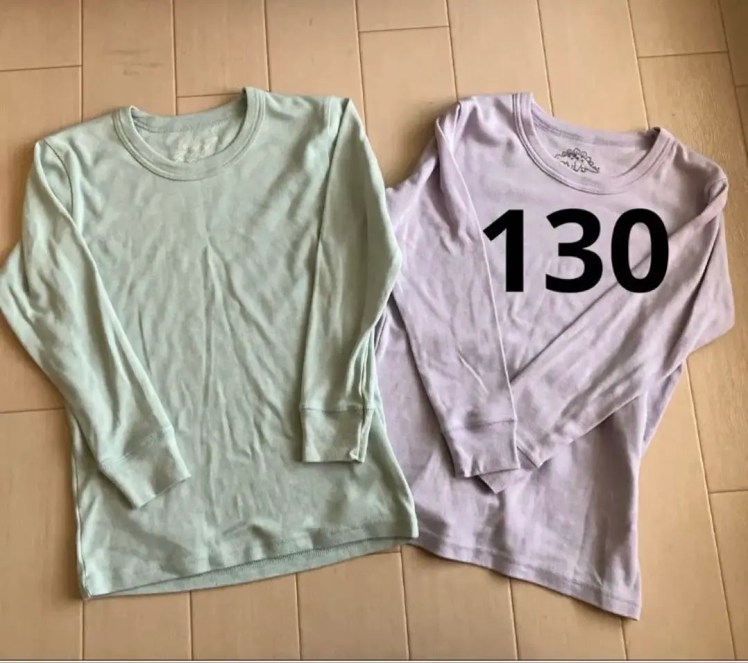 Thumbnail of Autumn/Winter long-sleeved innerwear undershirts 130cm, 2 pieces, Garo, kids