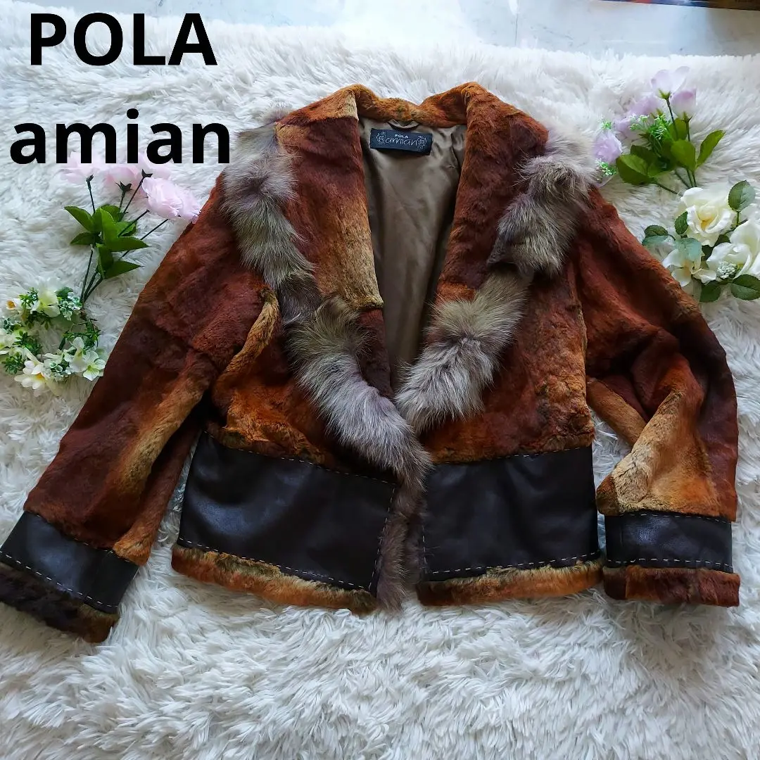 【POLA amian】毛皮コート（フリー）サガミンク　ブラウン POLA amian】毛皮コート（フリー）サガミンク ブラウン