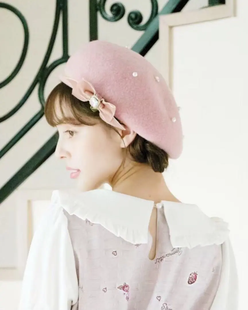 Thumbnail of ★Excellent Condition★ LIZ LISA Message Embroidered Basque Beret ★