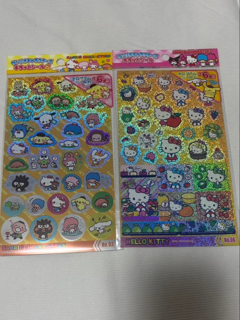 Thumbnail of Sanrio Characters Kira-tto Sea Hologram Stickers 2 Sheets Heisei Retro