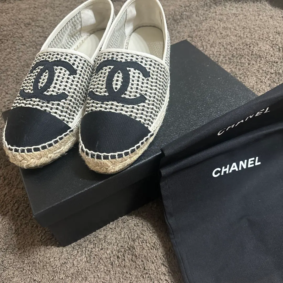 CHANEL 2023SS エスパドリール BLACK&WHITE size39