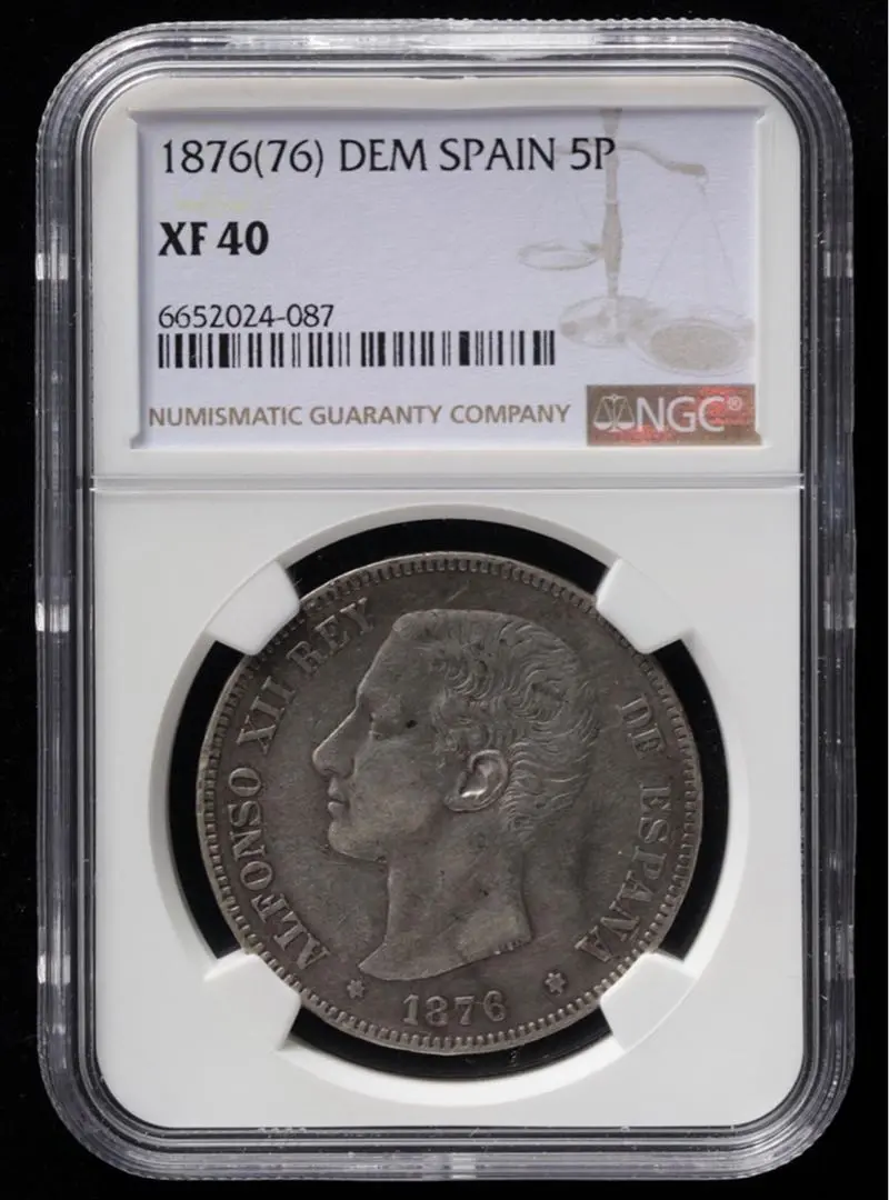 【VF】NGC　1871(71）スペイン　5ペセタ銀貨　アマデオ1世　名作 VF】NGC 1871(71）スペイン 5ペセタ銀貨 アマデオ1世 名作