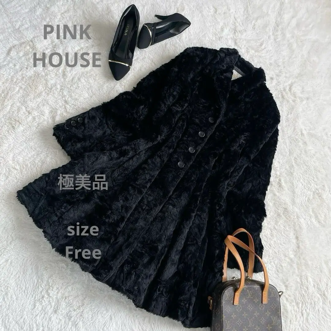 PINK HOUSE　ピンクハウス　レックス　リアルファージャケット　黒 PINK HOUSE ピンクハウス レックス リアルファージャケット 黒