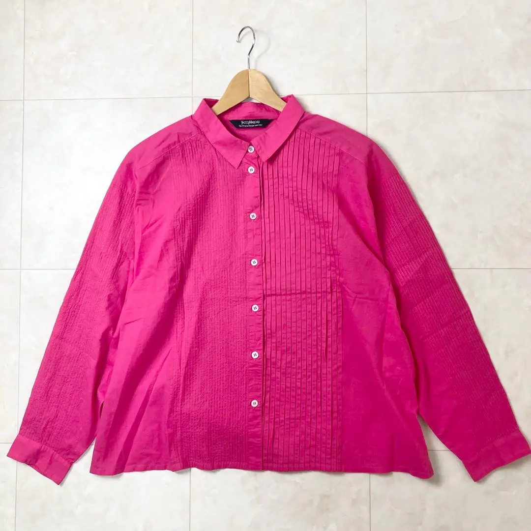 ヤッコマリカルド　ピンタック　ピンク ロングシャツ 長袖 限定値下げ 美品 ヤッコマリカルド ピンタック ロングシャツ