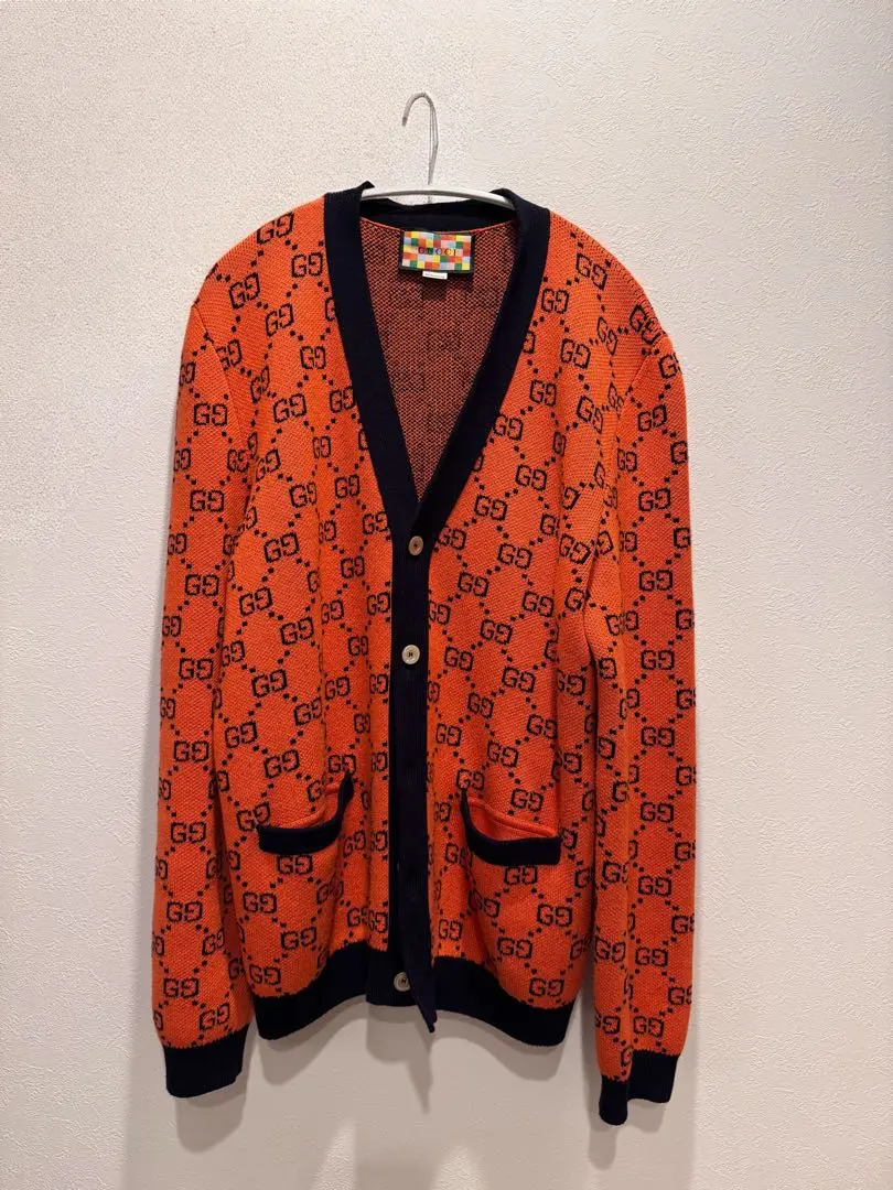 美品 GUCCI グッチ ジップ ウール カーディガン ハイネック イタリア製 GUCCI - GUCCI グッチ 16AW マルチカラーウールニット