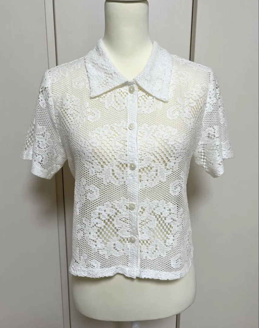 Thumbnail of Brand new with tags ❤️ GU lace knit top