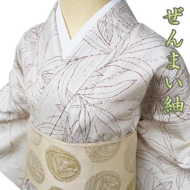 ベリー様　新品未使用　正絹単衣　ぜんまい紬創作訪問着単品 ベリー様新品未使用正絹単衣ぜんまい紬創作訪問着単品
