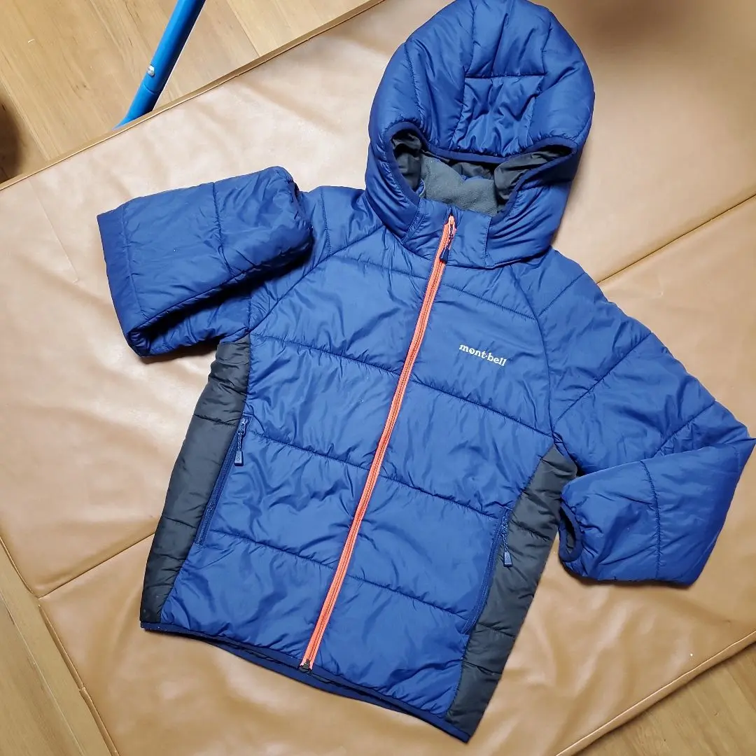 ⭐ほぼ新品　モンベル サーマラップ ウォームパーカ Kid's　150　極暖　紺 2025年最新】サーマラップ ウォームパーカ kid'sの人気アイテム