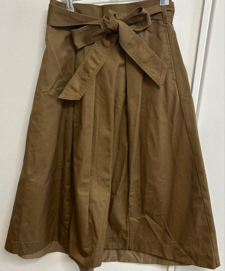 Thumbnail of American Holic Flare Skirt Long Length Size F Waist Ribbon Camel