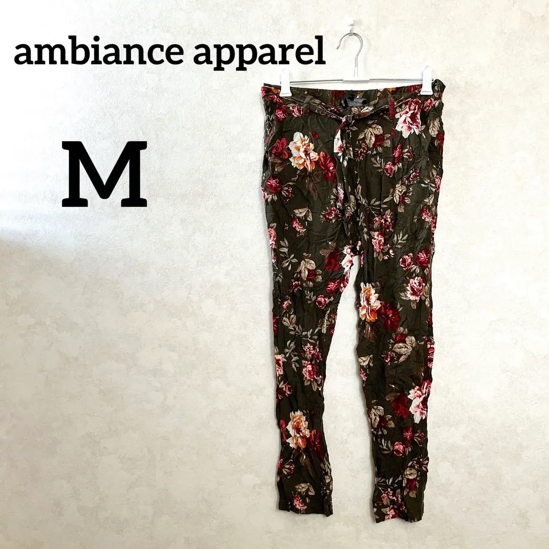 Thumbnail of Ambiance Apparel 【M】Flower Print Pants, Olive Green
