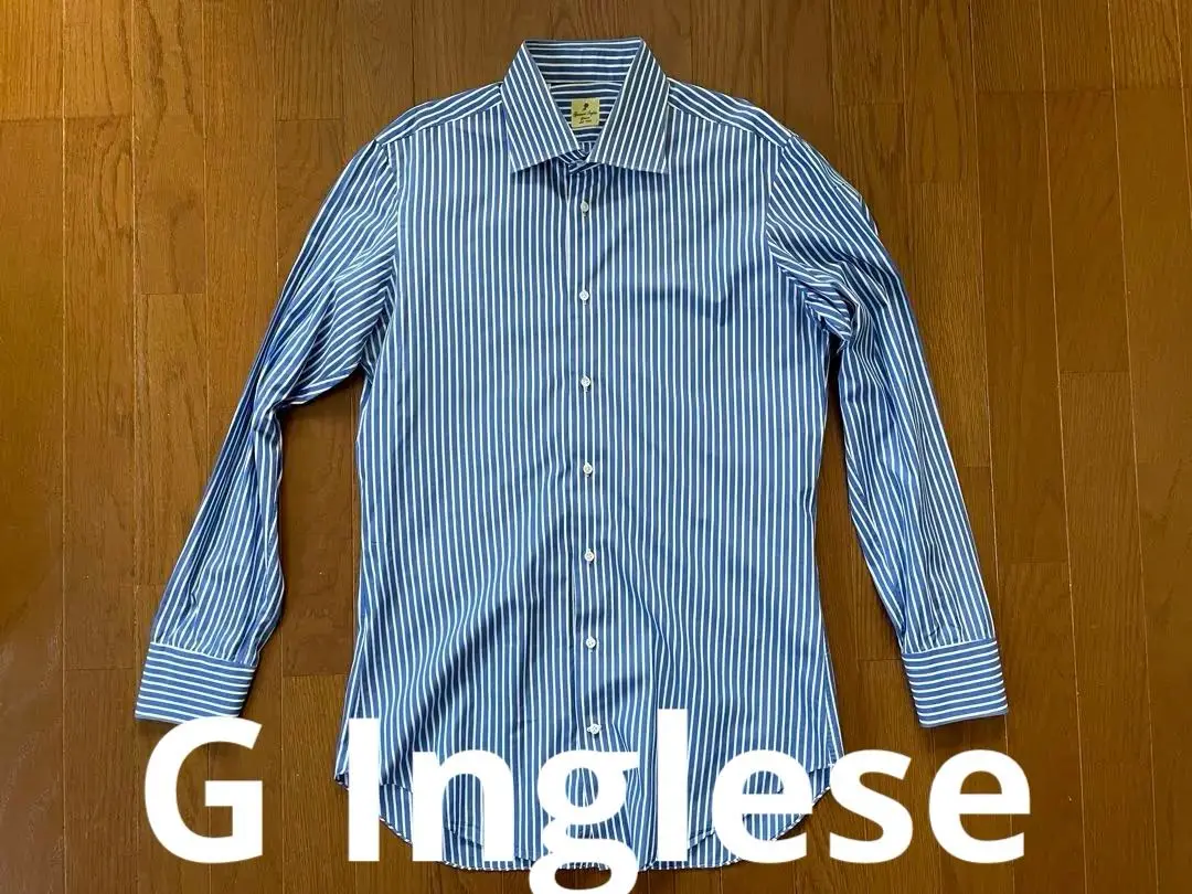 G.Inglese【ジ・イングレーゼ】　シャツ 41　青　プルオーバシャツ G.Inglese【ジ・イングレーゼ】 シャツ 41 青 プルオーバシャツ