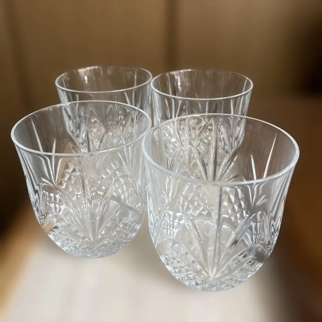 Thumbnail of Crystal Cut Rocks Glasses, Set of 4