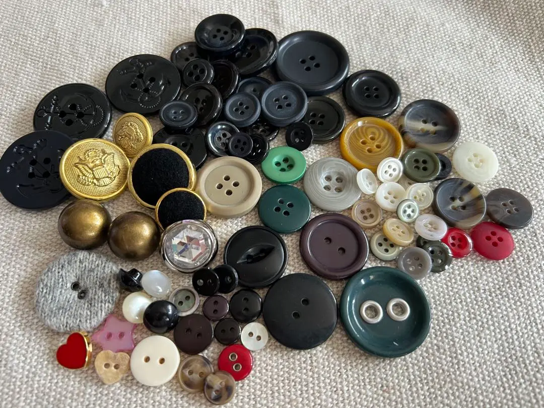Thumbnail of Button set, approximately 80 pieces, various colors and sizes