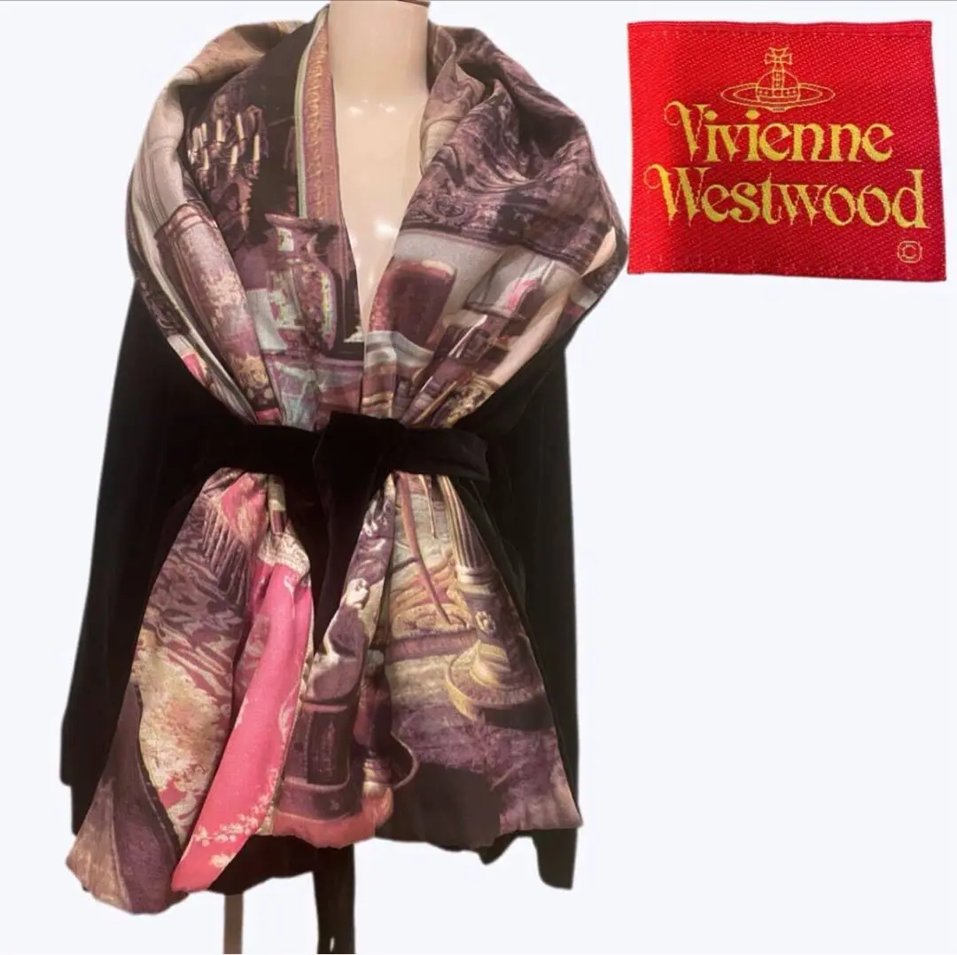 【Vivienne Westwood】総柄　ポンチョ　ケープコート　羽織り ◈ Vivienne Westwood 総柄 ポンチョ ケープコート 羽織り 人気
