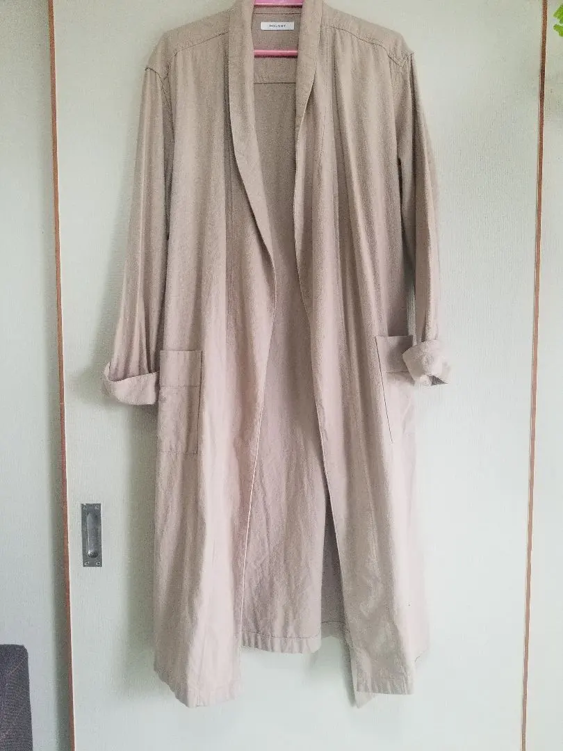 Thumbnail of MOUSSY Long Cardigan Trench Coat Unisex Beige