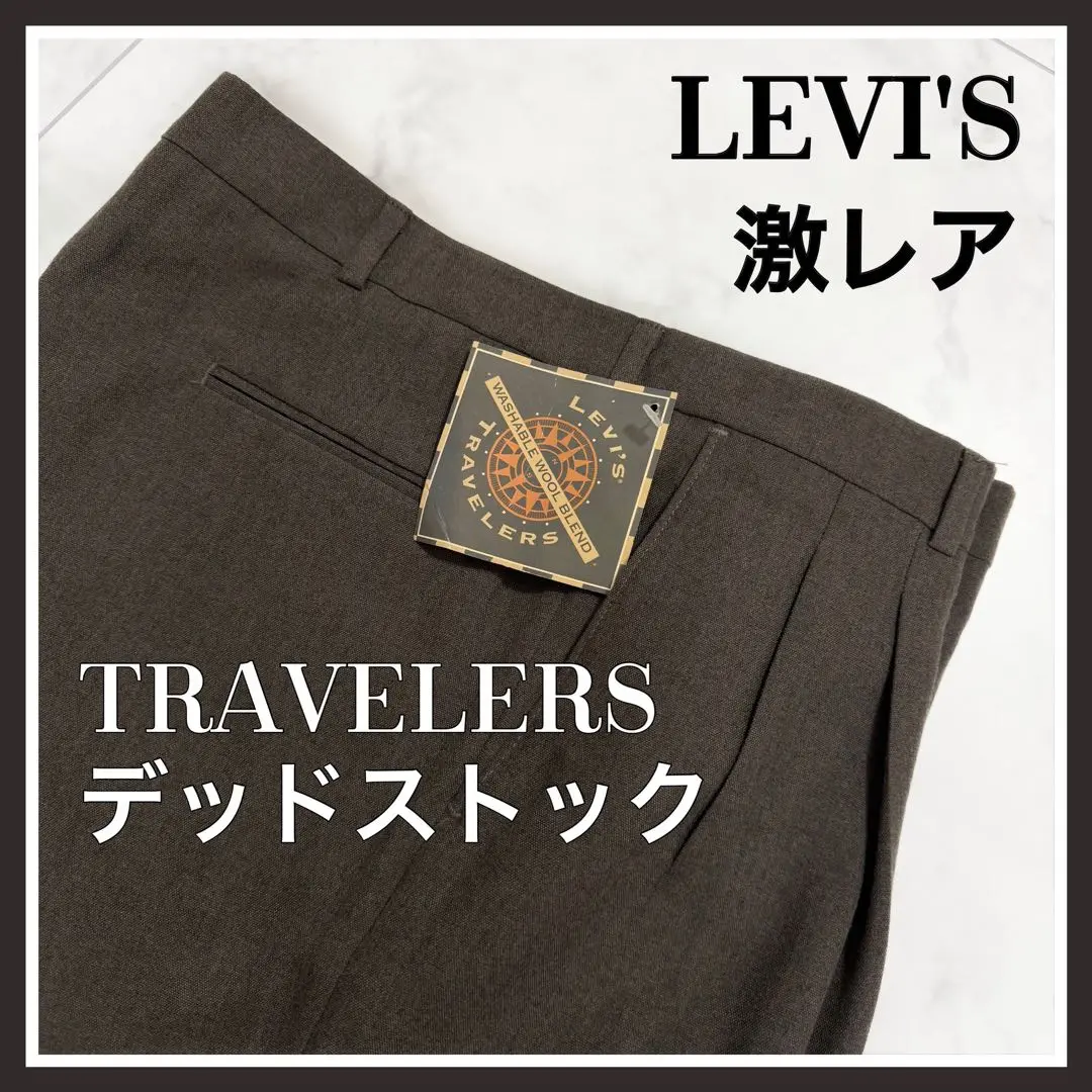 LEVI'S Travelers スラックス ブラック W33 L32 古着 90年代 リーバイス Levis TRAVELERS ツータック スラックス