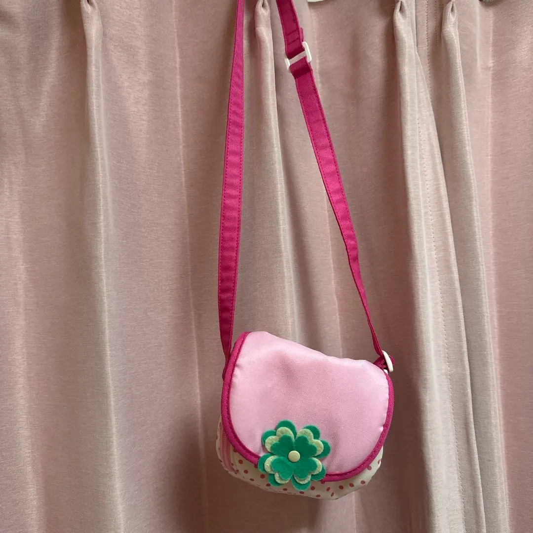 秘密的這裡是精靈 粉紅色 圓點花紋 小挎包 的縮圖