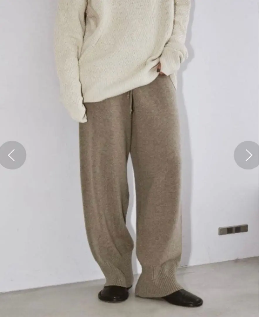 todayful / TODAYFUL 柔軟羊毛寬褲 36 米色 的縮圖