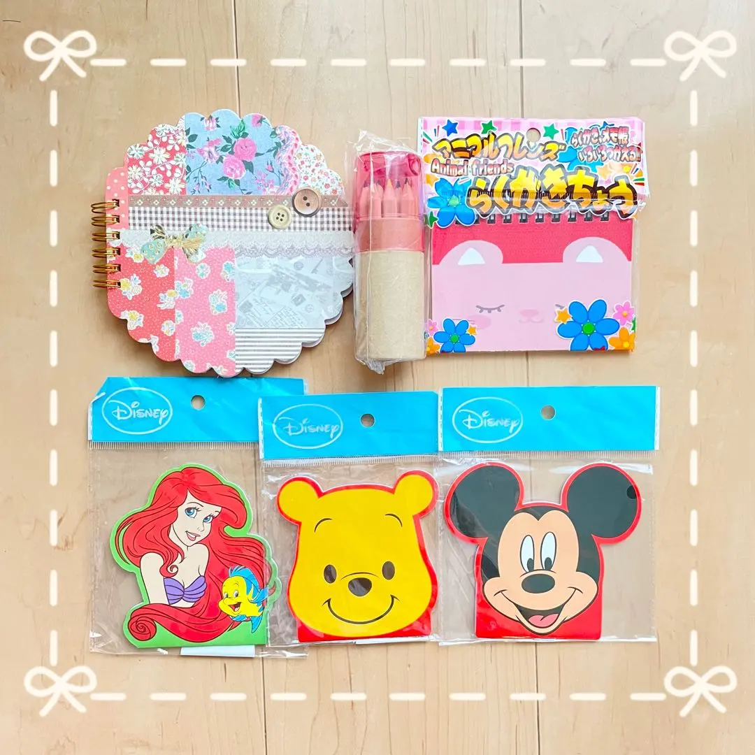 Thumbnail of Notebook, colored pencils, Disney, and others