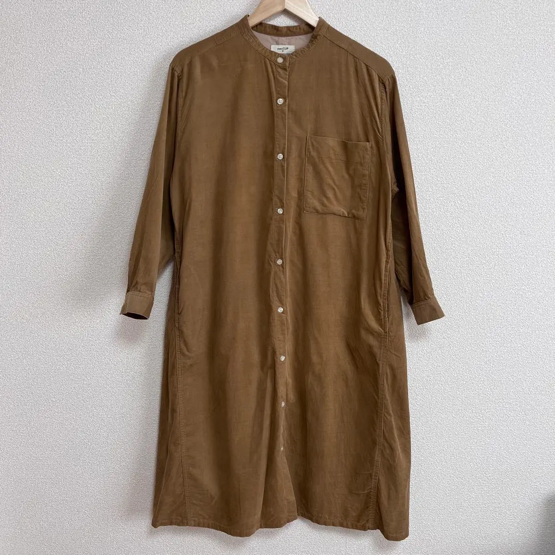 Thumbnail of * studio CLIP * Brown Fine Wale Corduroy Shirt Dress