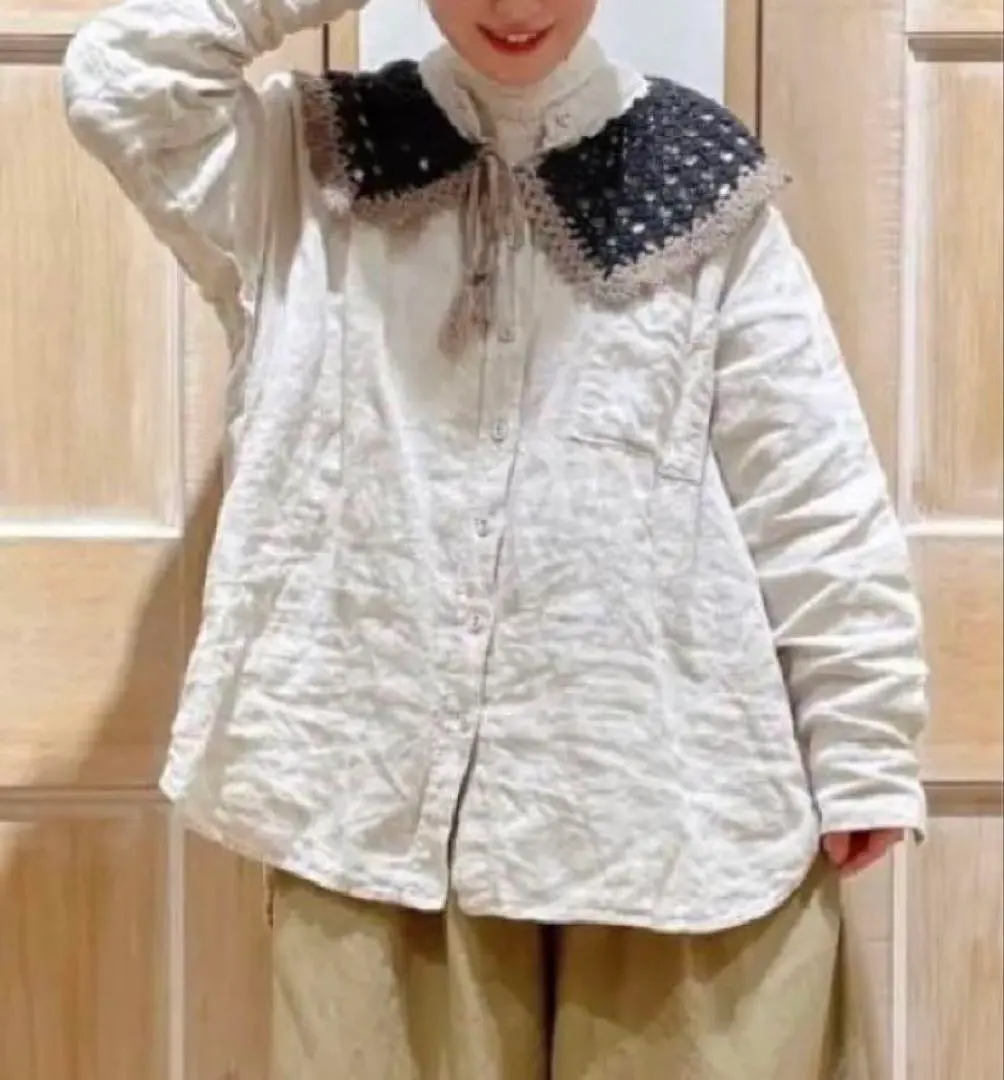 Thumbnail of Samansa Mos2 Linen Band Collar Shirt