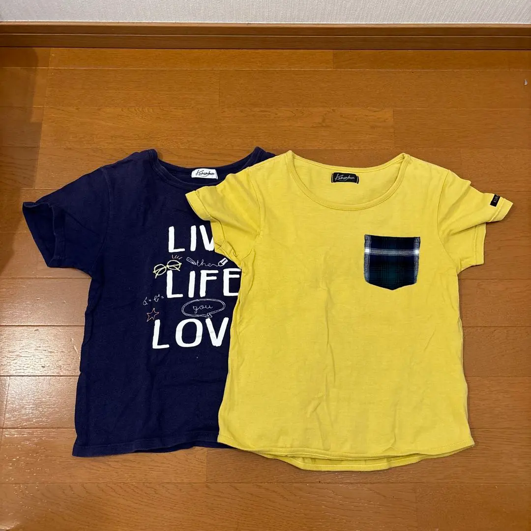 Thumbnail of T-shirt 2-piece set, size 140, navy and yellow