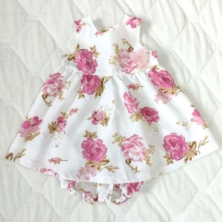 Thumbnail of Girl's 80cm One-Piece Dress, Floral Print, Set-Up, Flare