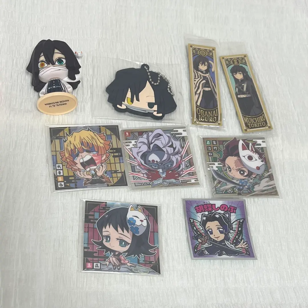 Thumbnail of Kimetsu no Yaiba (Demon Slayer) Obanai Iguro, Tanjiro, Shinobu Kocho, Figures, Stickers, Bundle