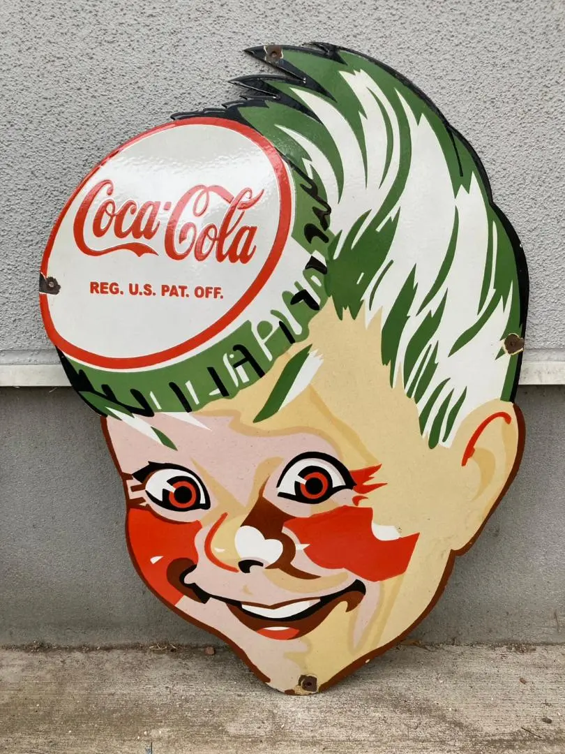 Thumbnail of Vintage Large Sign Coca-Cola Sprite Boy 76cm Tall Garage
