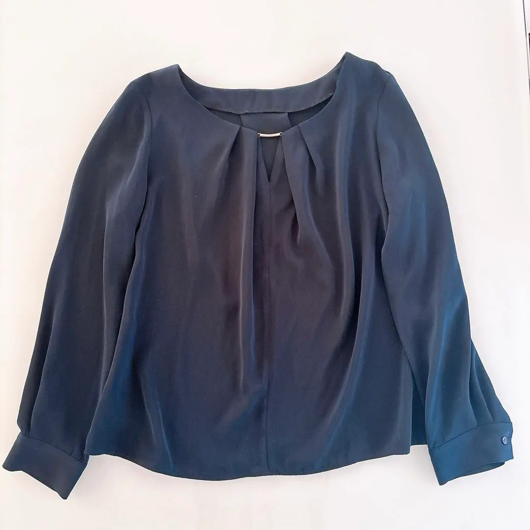 Thumbnail of YECCA VECCA Long Sleeve Shirt with Silver Parts, Black, Silky Blouse, Size M
