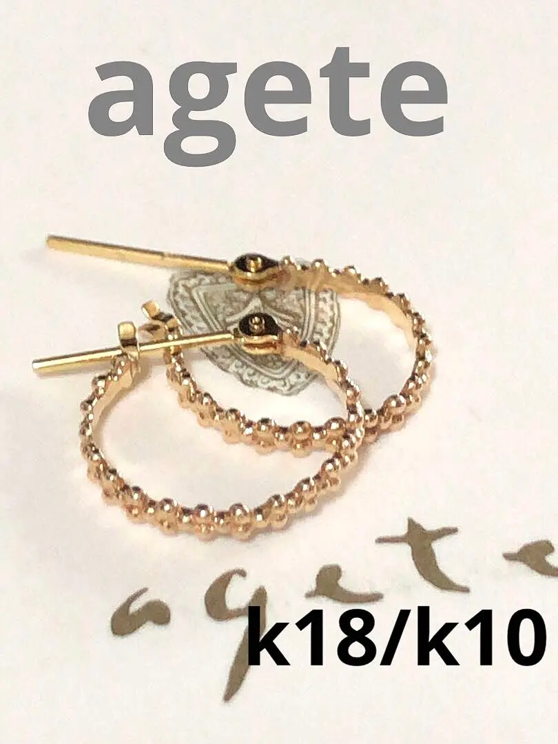 両耳ピアスフープ部はk18 チャームは確かagete?