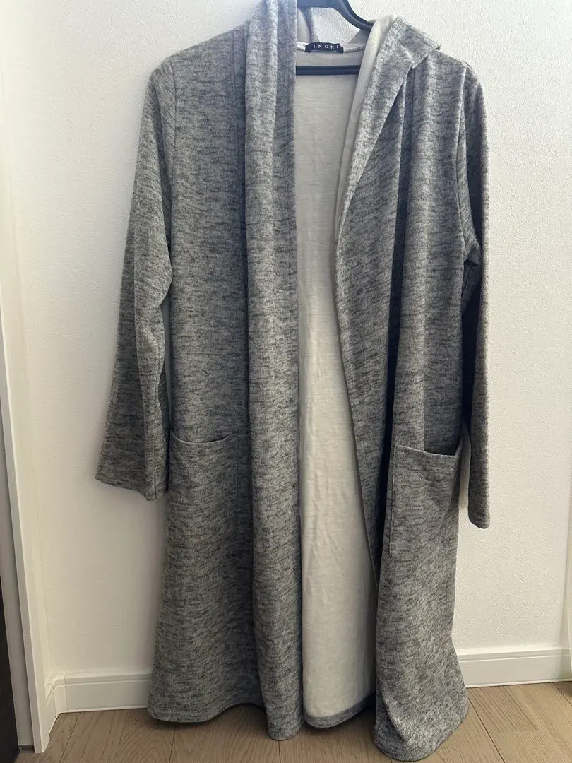 Thumbnail of INGNI Unused Gray Hooded Robe, Size M