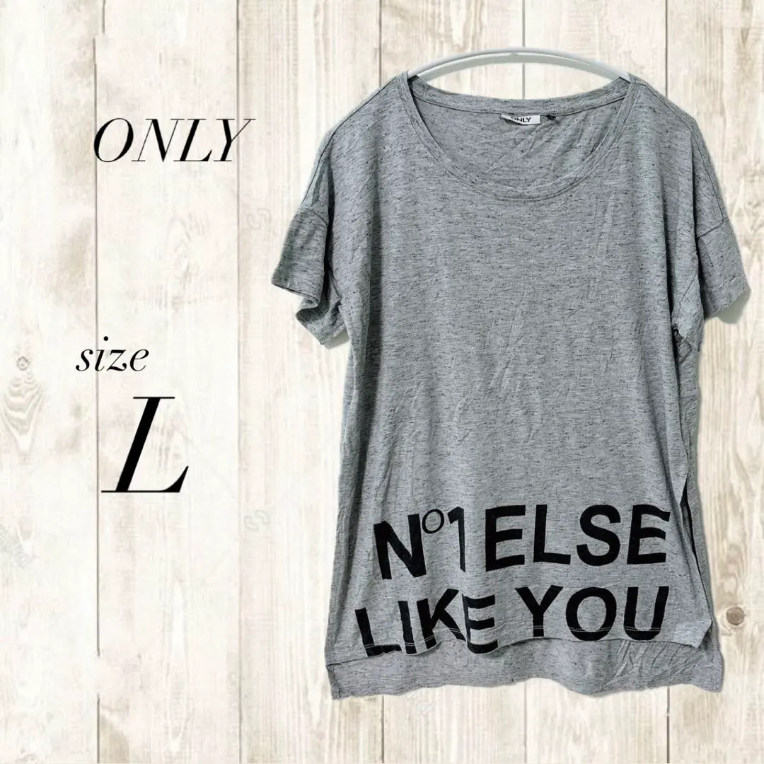 Thumbnail of ONLY Gray T-shirt L size short sleeve women's logo