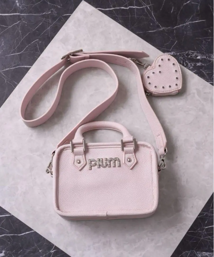 pium モノグラム　ミニボストンバッグ くすみピンク piumモノグラムミニボストンバッグ