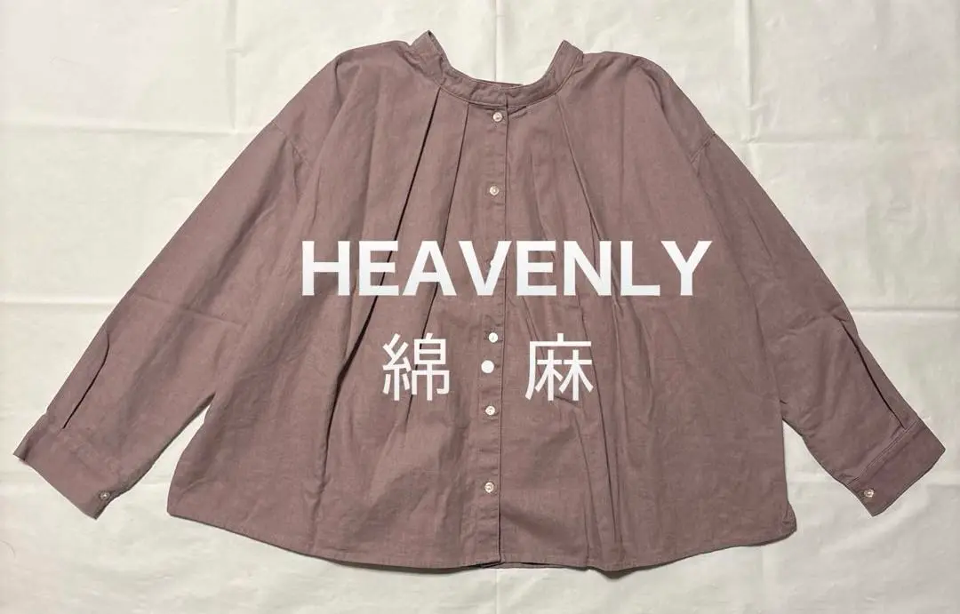 美品　HEAVENLY　ヘブンリー　ドルマンスリーブリネンブラウス　くすみピンク 美品 HEAVENLY ヘブンリー ドルマンスリーブリネンブラウス