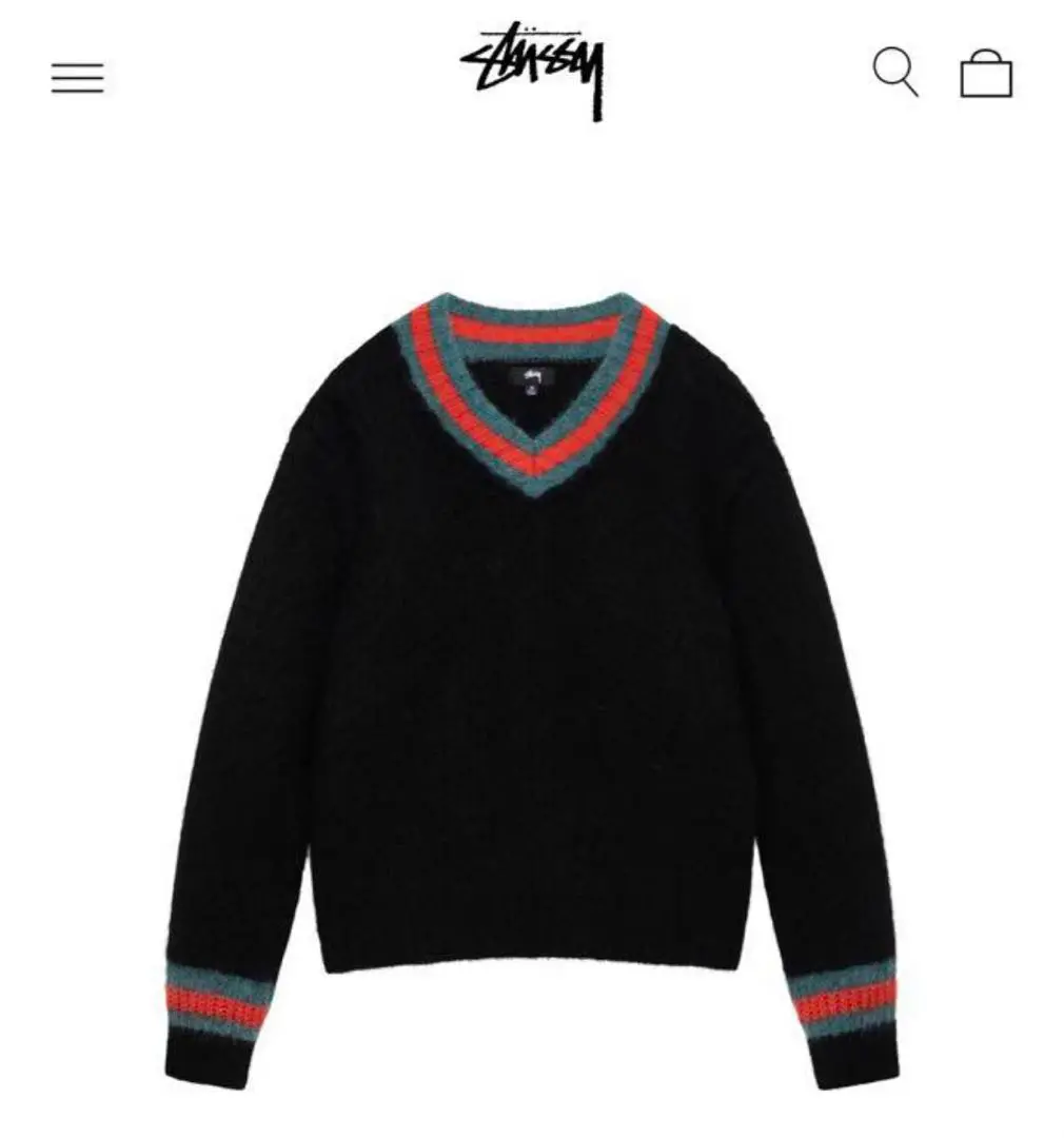 【Stussy】 グラデーション Vネックセーター XL 2025年最新】STUSSY ネック：Vネック メンズ ニット・セーターの