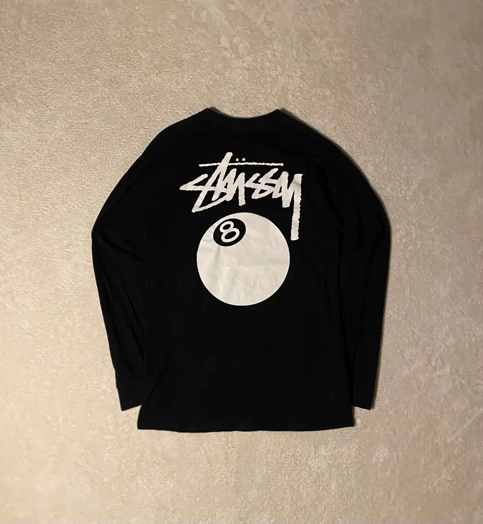 90sStussyステューシーロンtシャツメンズ長袖ブラック黒8ボール