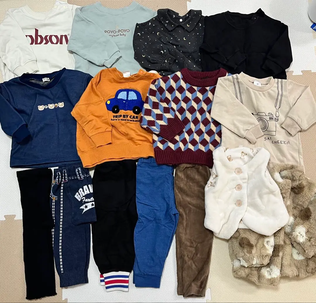 Thumbnail of Baby Clothes Baby Sweatshirt Sweater Pants Set Bundle 17 items Size 80
