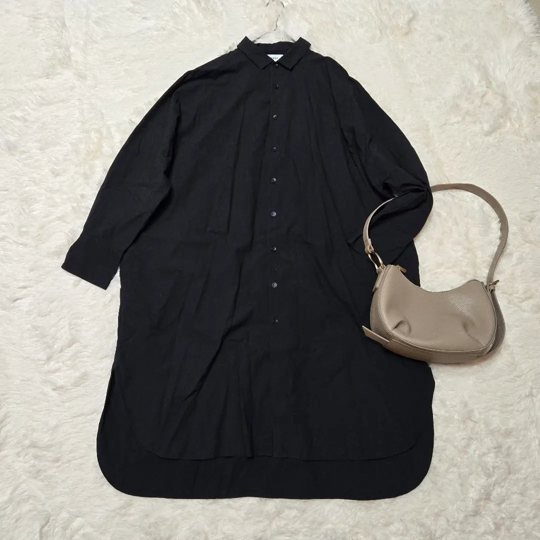 Thumbnail of Veritecoeur Black Cotton Long Shirt Dress Veritecoeur