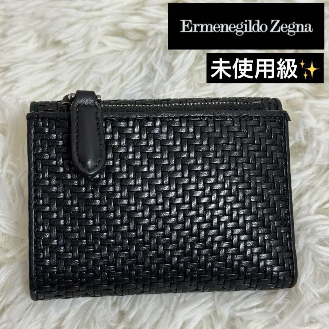 エルメネジルド　ゼニア☆ペッレ　テスータ☆長財布☆編み込みレザー☆美品☆ 2025年最新】Ermenegildo Zegna メンズ 折り財布の人気アイテム