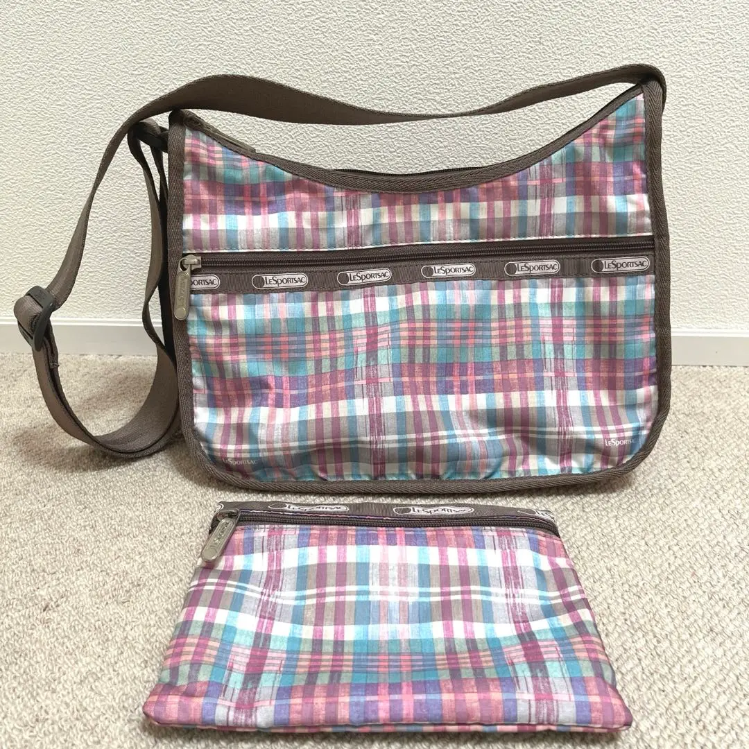 Thumbnail of [Excellent Condition] LeSportsac Pink Check Shoulder Bag with Pouch
