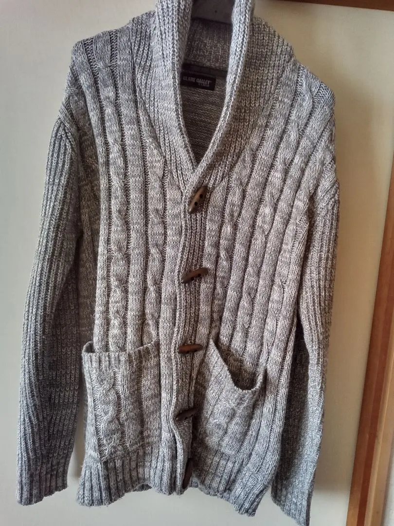 Thumbnail of CLARE GALLEY Cable Knit Cardigan XL Gray